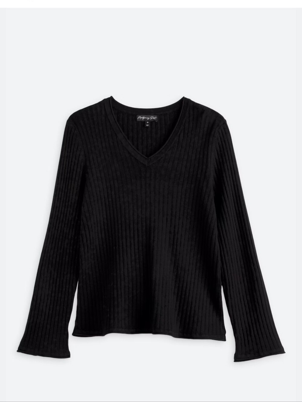 Montgomery Post Rib V-Neck Sweater - L